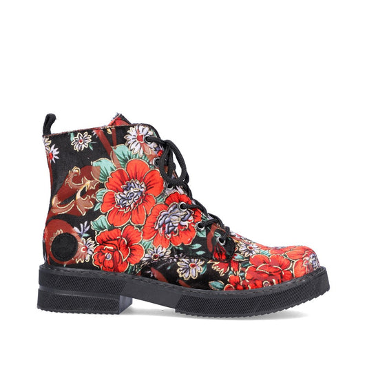Rieker Ladies Floral Print Lace Up Ankle Boot