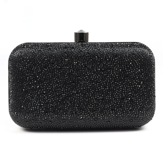 Lunar Regal Crystal Trim Box Clutch
