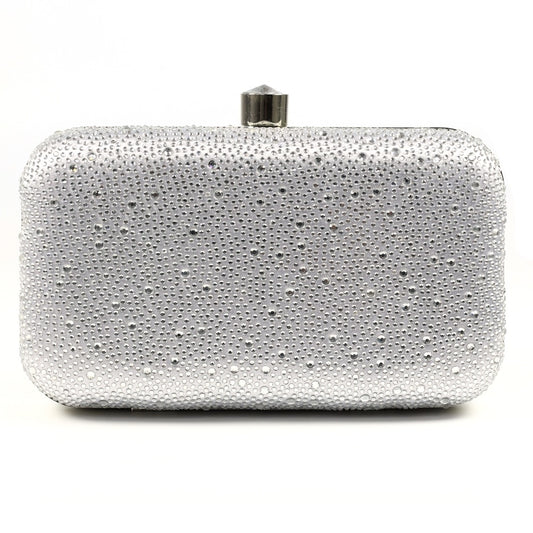 Lunar Regal Crystal Trim Box Clutch