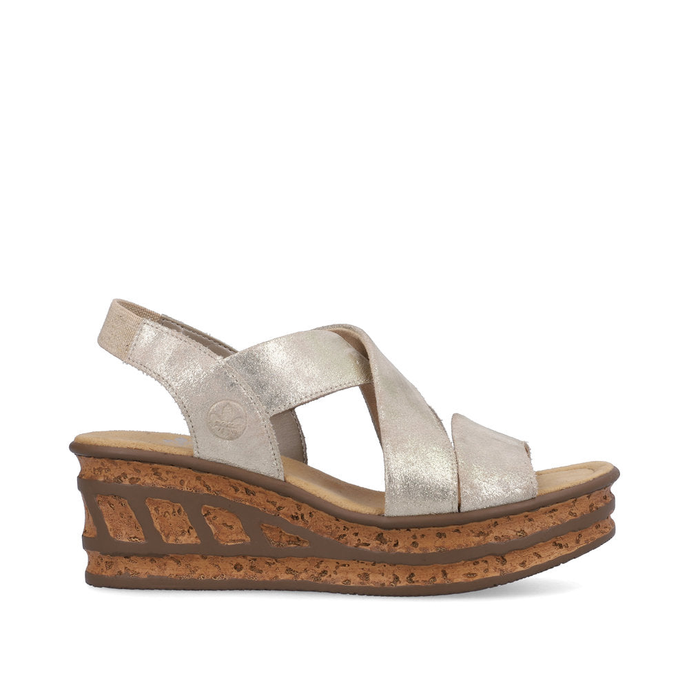 Rieker Ladies Flatform Wedge Detail Sandal