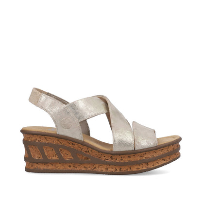 Rieker Ladies Flatform Wedge Detail Sandal
