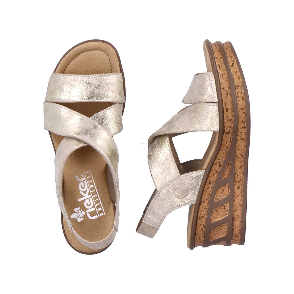 Rieker Ladies Flatform Wedge Detail Sandal