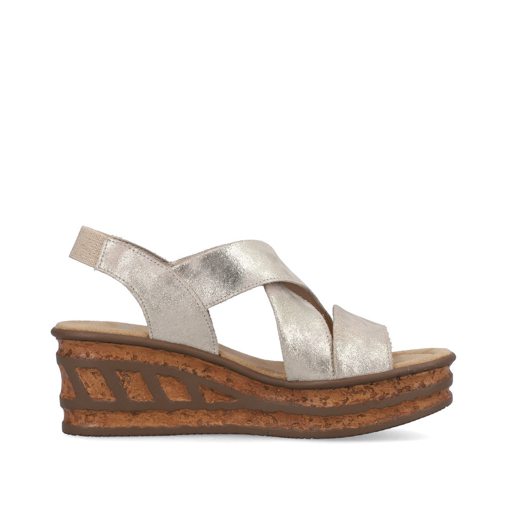 Rieker Ladies Flatform Wedge Detail Sandal