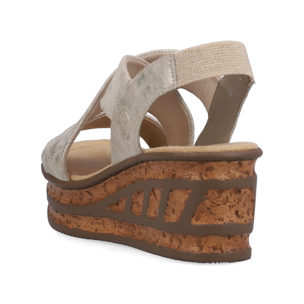 Rieker Ladies Flatform Wedge Detail Sandal
