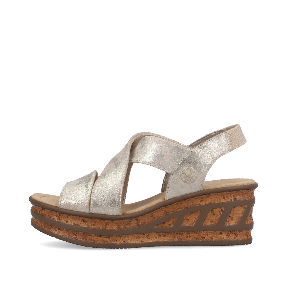 Rieker Ladies Flatform Wedge Detail Sandal