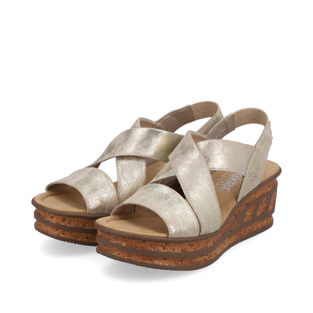 Rieker Ladies Flatform Wedge Detail Sandal