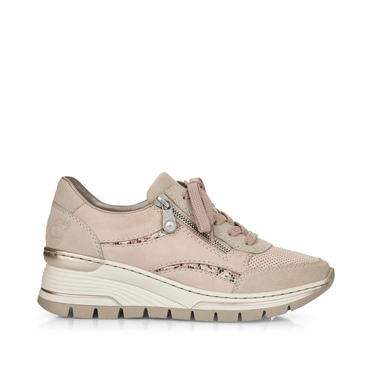 Rieker Ladies Wedge Heel Lace Up Sneaker