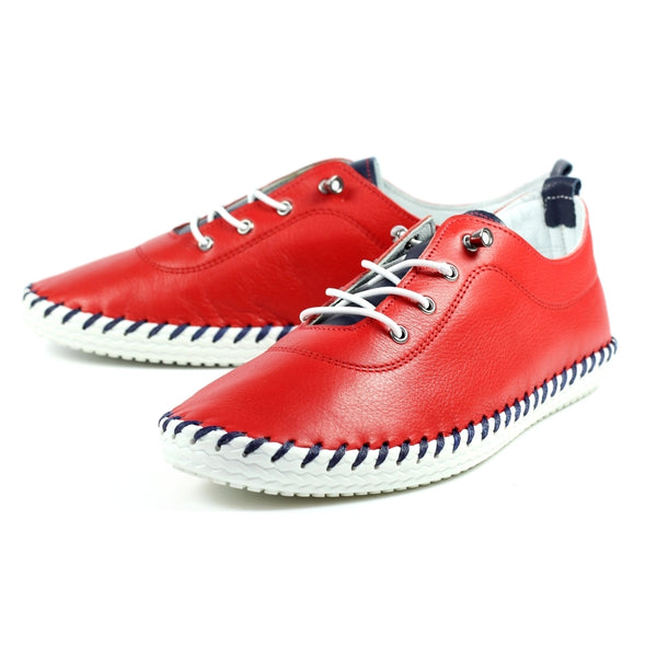 Lunar Sandown Red Leather Shoe