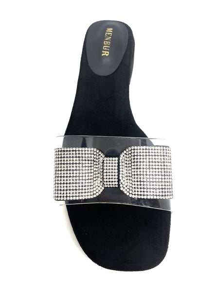 Menbur Ladies Diamante Bow Perspex Sandal