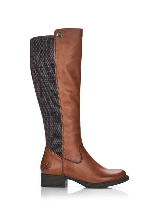 Rieker Ladies Knee High Zip Sided Boot