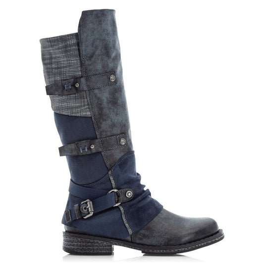 Rieker Ladies Long leg Buckle Trim Boot