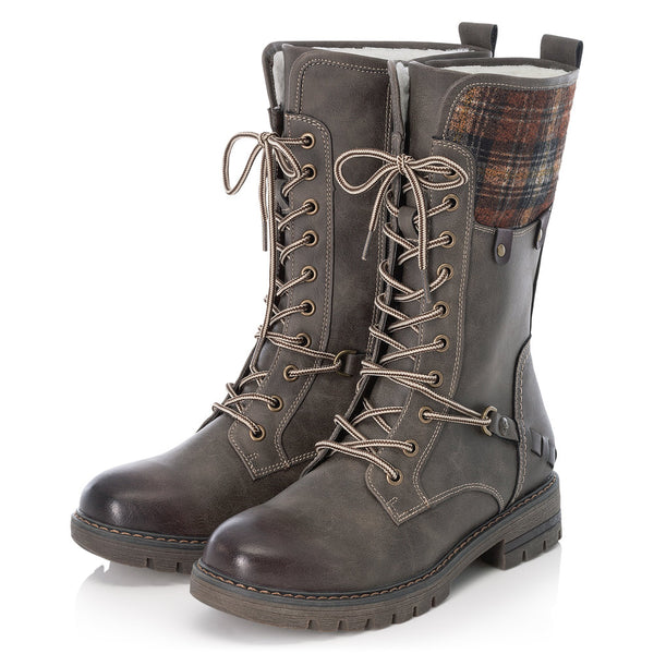 Rieker Ladies Lace Up Mid calf Boot