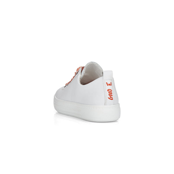 Remonte Ladies Multi Lace Flatform Sneaker White