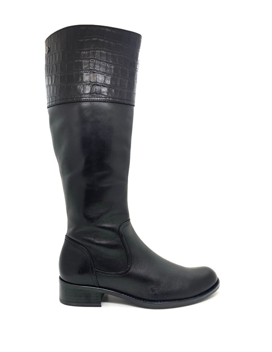 Caprice Ladies Long Boot Croco Trim