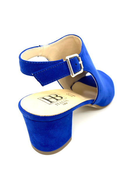 HB Ladies High Cut Block Heel Sandal Cobalt Suede