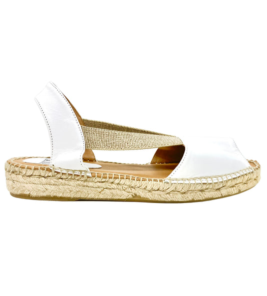 Easy 2 Low Heel Leather Espadrille Sandal