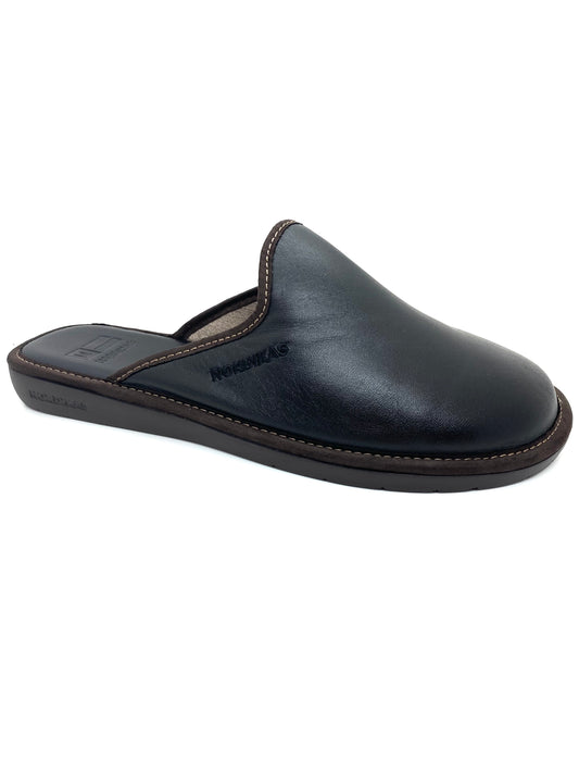 Nordikas Men's Backless Leather House Shoe