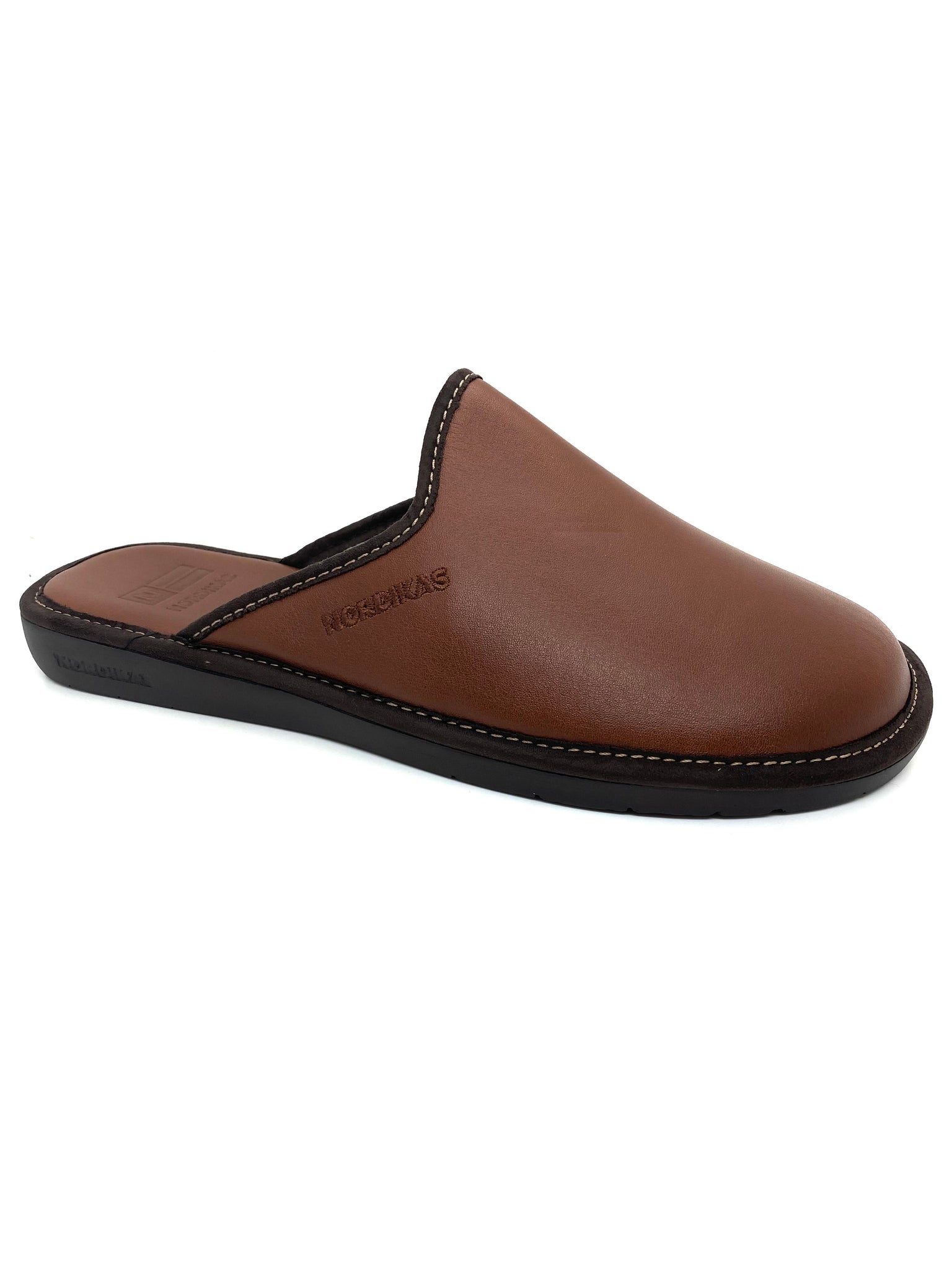 Nordikas Men's Backless Leather House Shoe