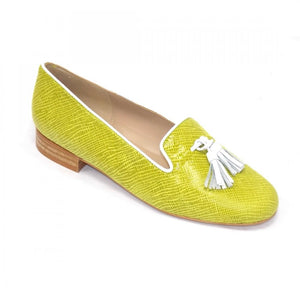 HB Shoes Clover Lemon White Trim Tassel Loafer