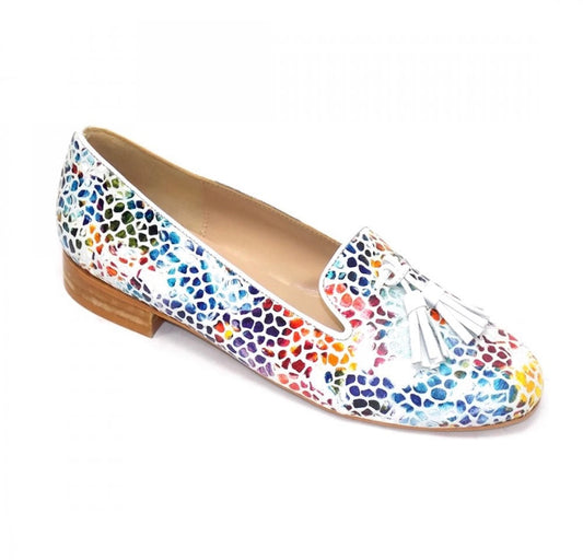 HB Shoes Clover Pebble  Print Tassel Trim Pump