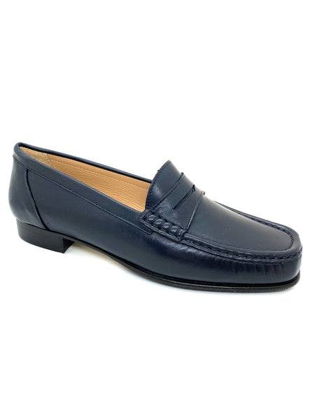 Leather Low Heel Moccasin Loafer