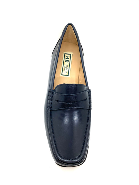 Leather Low Heel Moccasin Loafer