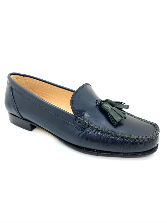 Low Heel Tassle Trim Loafer