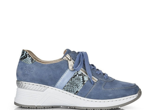 Rieker Ladies Wedge Heel Lace Up Sneaker