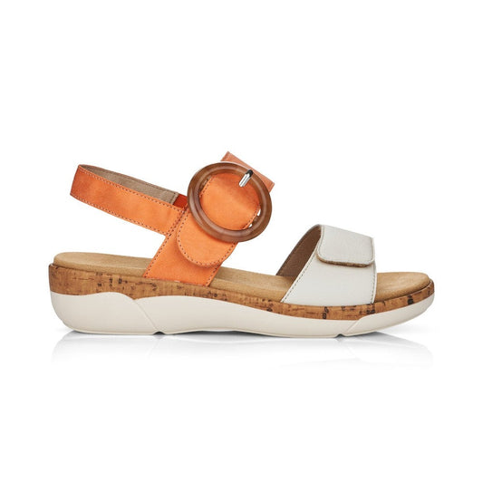Remonte Ladies Buckle Detail Sandal Peach