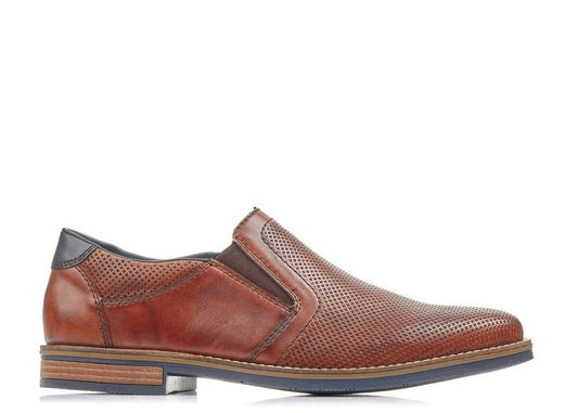 Rieker Mens Tan Leather Slip On Shoe